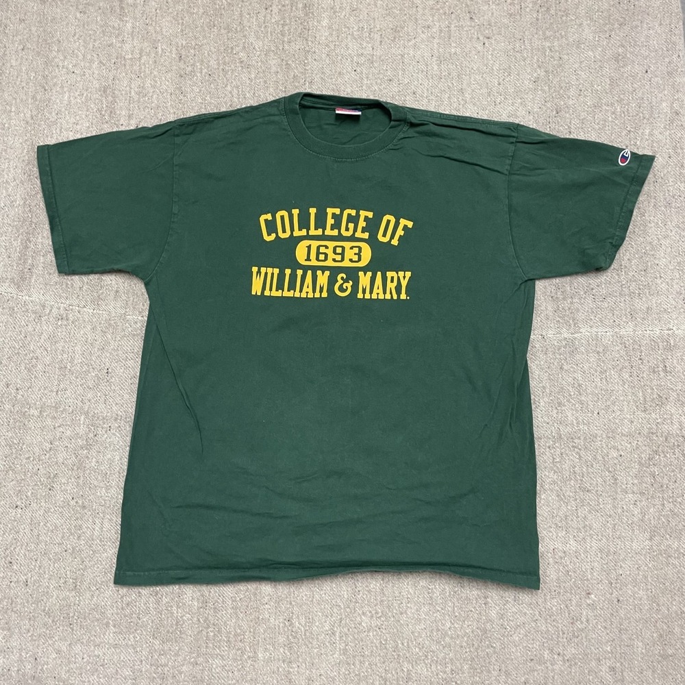 Vintage College of William and Mary shirt mens medium Green‎ 2000s y2k Champion